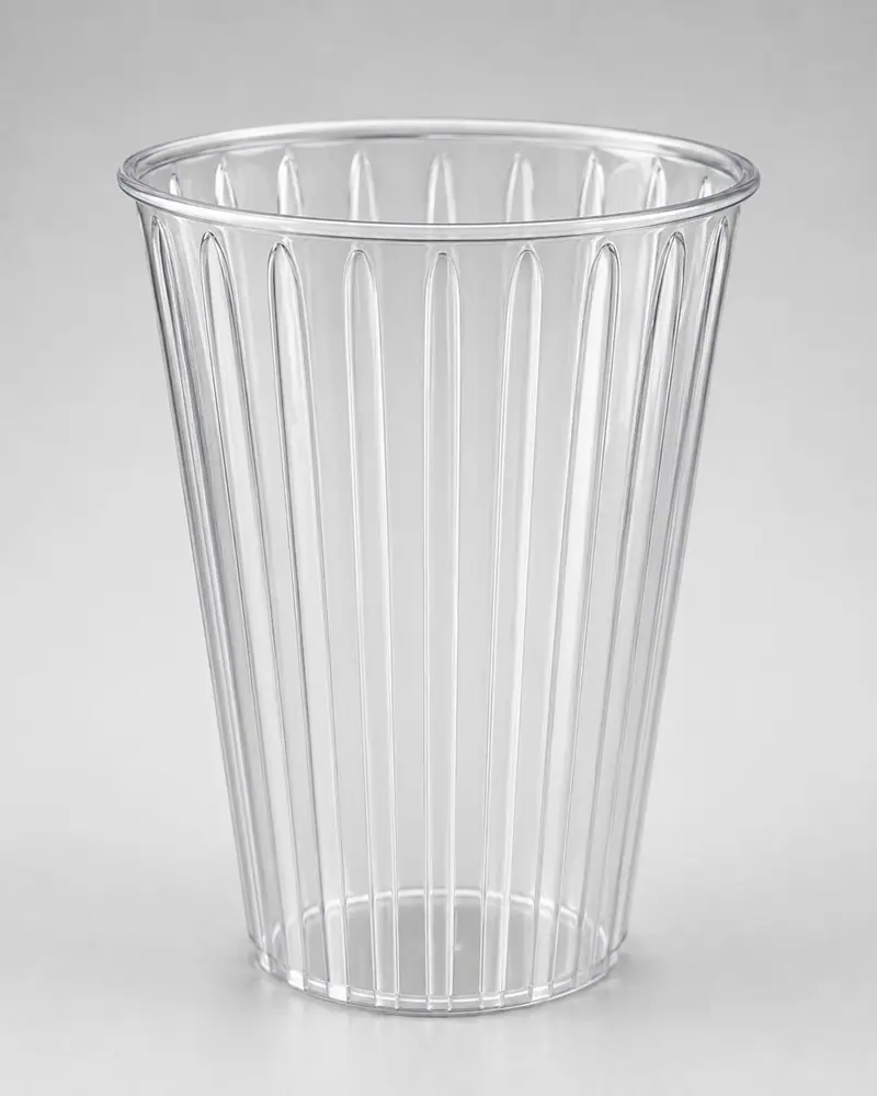 Pieza plástica producida por el molde para un vaso de 250 ml