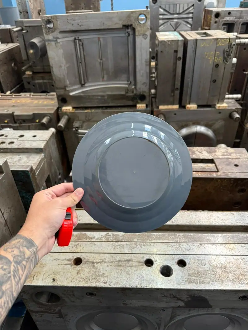 Pieza plástica inyectada a partir del molde para un plato con pieza de 100 g — detalle 2