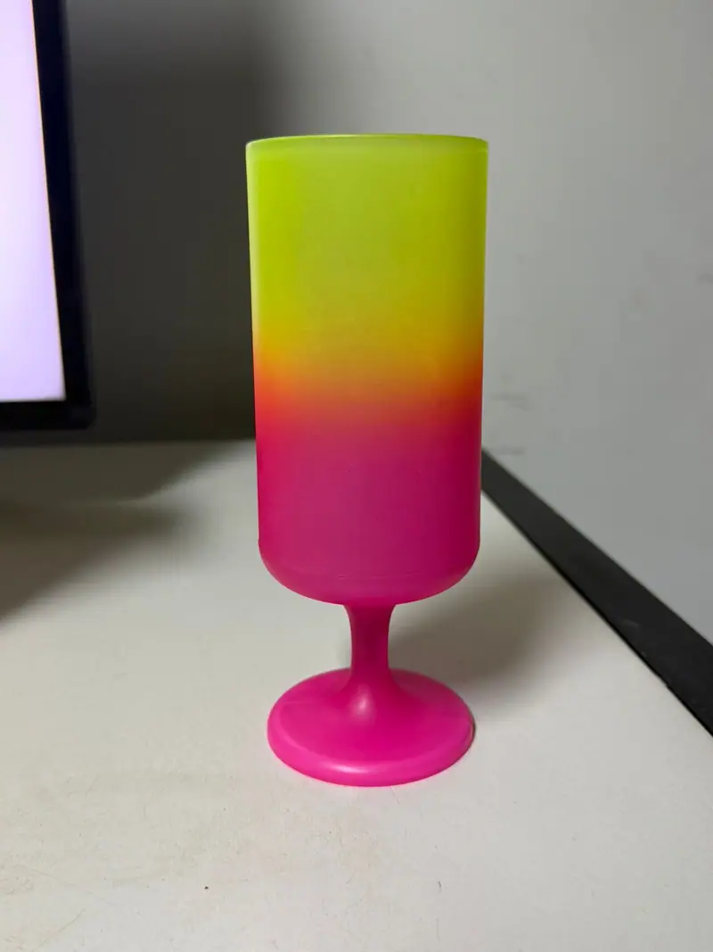 Plastic part produced by the mold for a 300 ml goblet